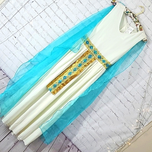Spirit Halloween Egyptian Pharaoh Cleopatra Dress & Pharaoh Hat Women Sz M(8-10) - Picture 4 of 17
